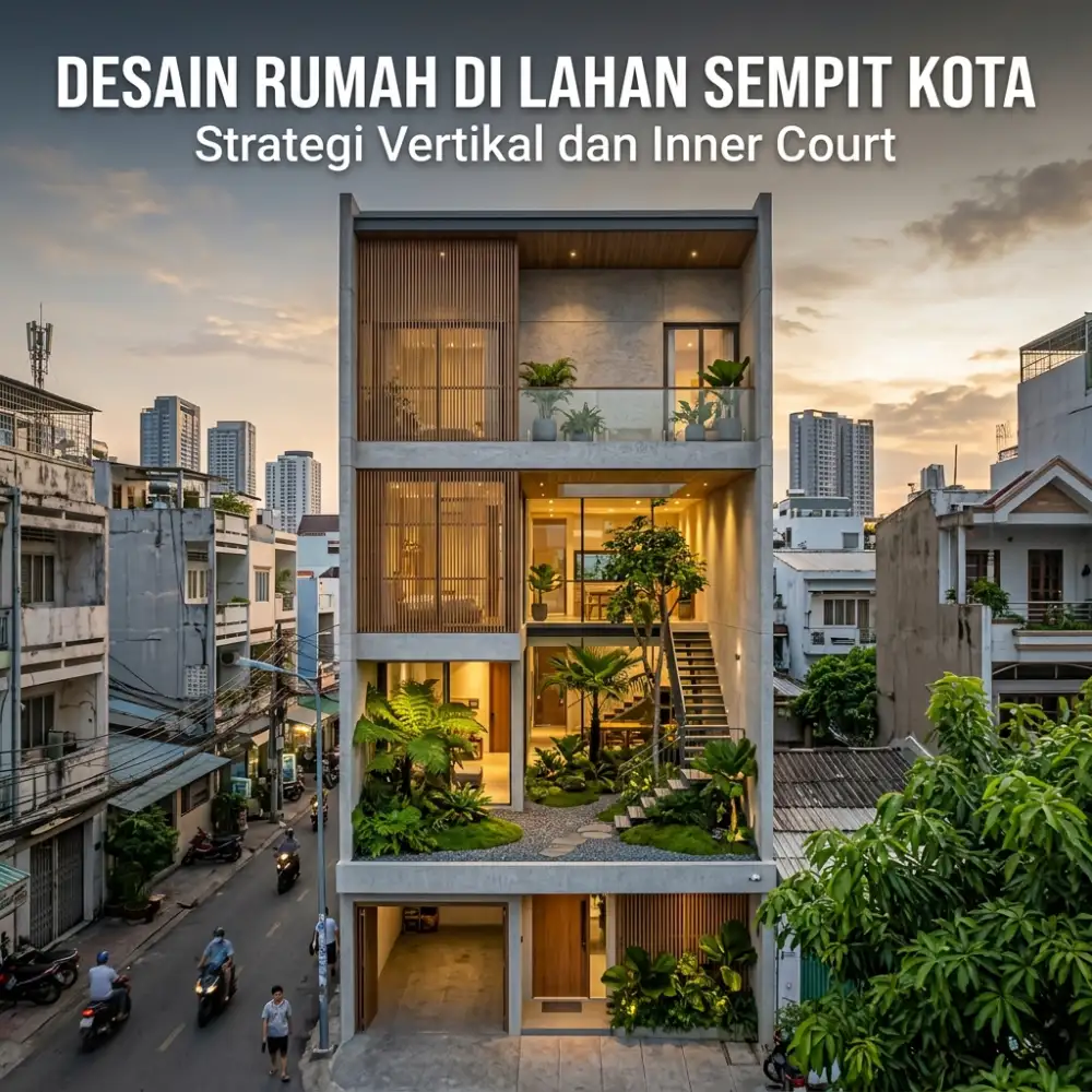 Desain Rumah di Lahan Sempit Kota: Strategi Vertikal dan Inner Court